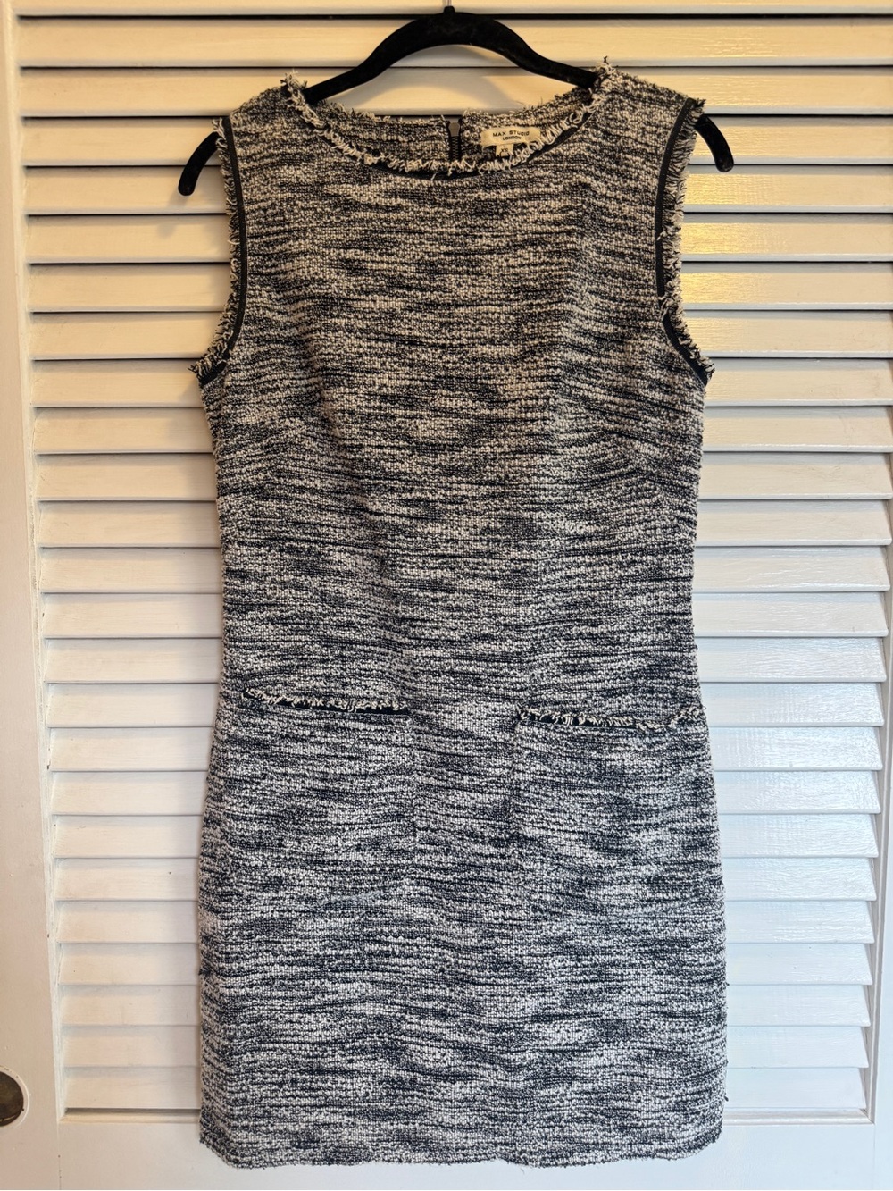 Max Studio Black & White Tweed Mini Sheath Dress